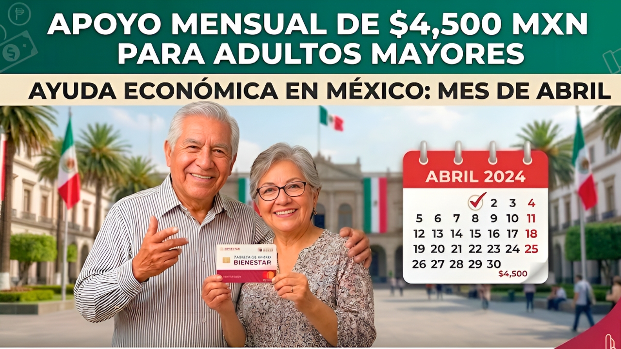Ayuda económica en México: Apoyo mensual de $4,500 para adultos mayores en abril