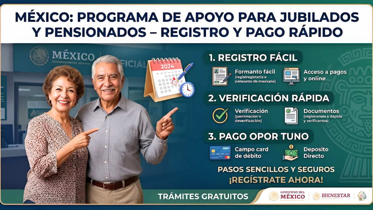 México: Programa de Apoyo para Jubilados y Pensionados – Registro y Pago Rápido