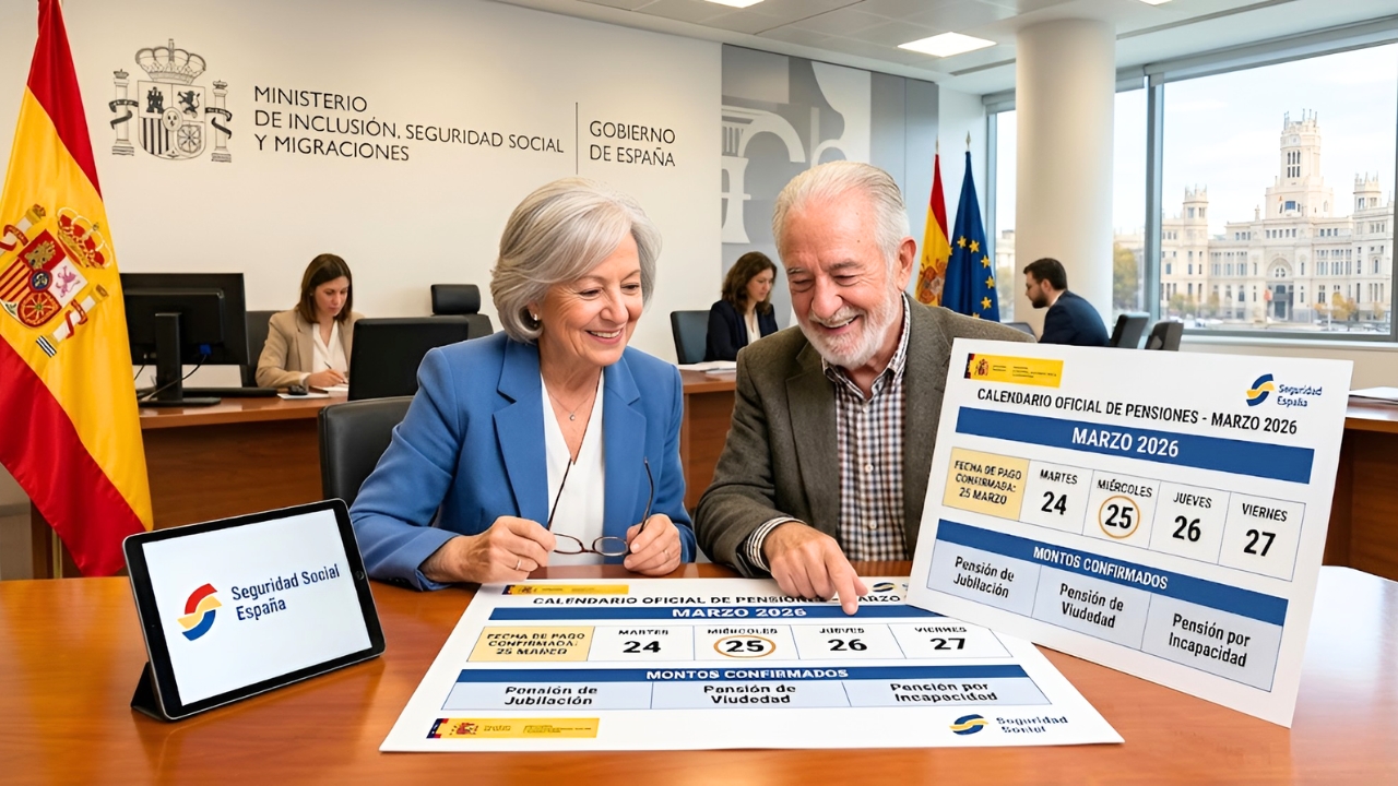 España: Calendario Oficial de Pensiones de Marzo 2026 – Fechas y Montos Confirmados