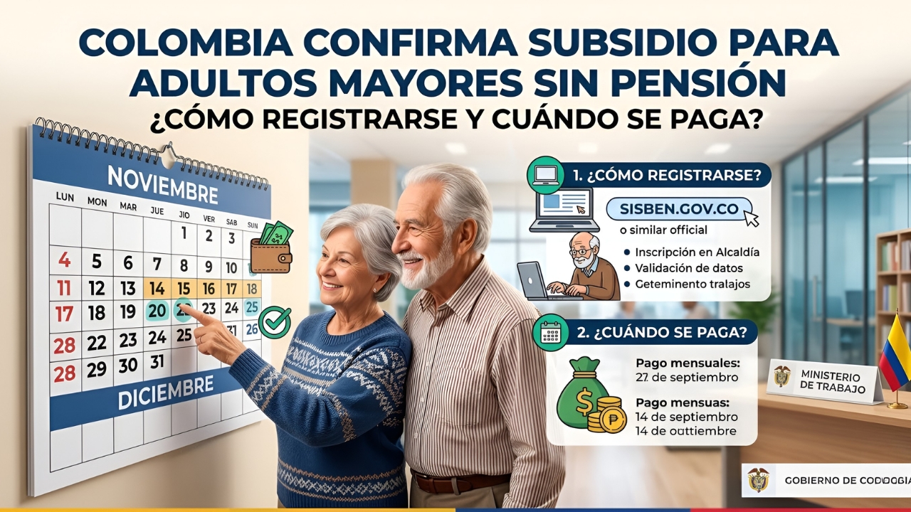 Colombia confirma subsidio para adultos mayores sin pensión – Cómo registrarse y cuándo se paga