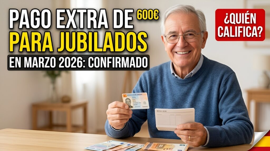 España Confirma Pago Extra de 600€ para Jubilados en Marzo 2026: Quién Califica